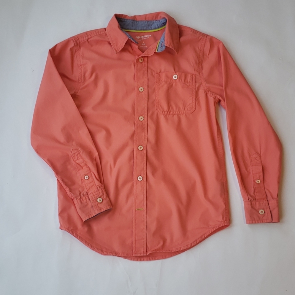 Boys Arizona long sleeve button down shirt L 10/12